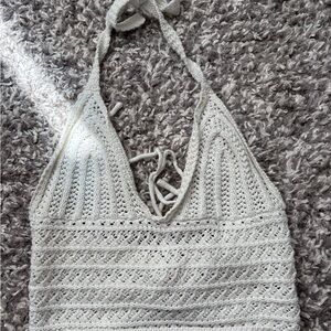 Crochet Halter Top in Cream
